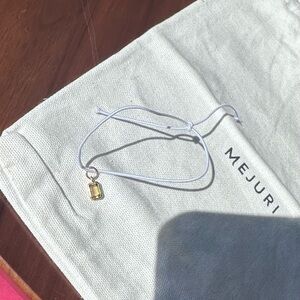 Mejuri 14k yellow gold emerald cut honey quartz charm